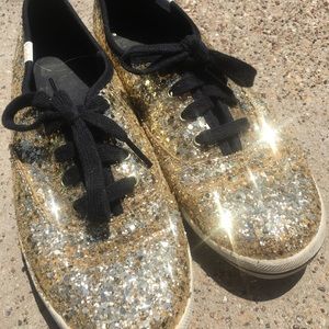 Kate Spade Keds Gold Glitter and Black - Wedding!